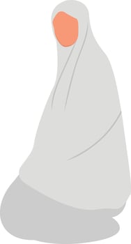 Woman Hajj Pilgrim. vector