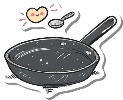 A Happy Heart Shaped Cartoon With A Frying Pan And Spoon png