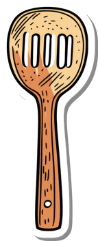 A Simple Illustration Of A Wooden Cooking Spatula png