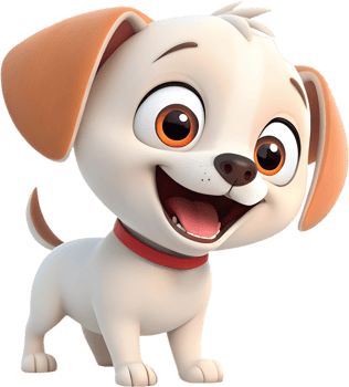 Fun puppy clipart ideal for use in digital illustrations, . png