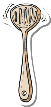 A Wooden Kitchen Slotted Spatula Cooking Utensil png