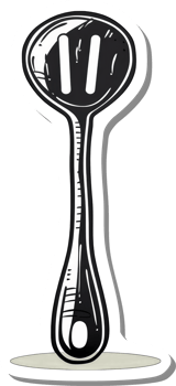 A Black And White Illustration Of A Kitchen Spatula png