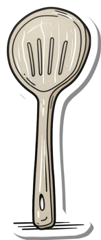 A Wooden Slotted Spoon Kitchen Utensil png