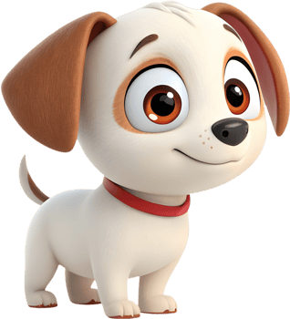 Digital puppy art clipart with cute features for pet projects, . png
