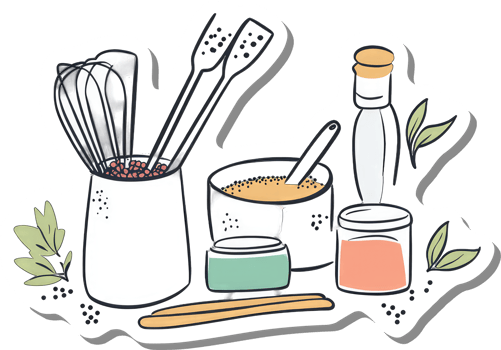 Kitchen Utensils and Ingredients for Baking png