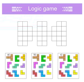 Educational game for kids. Need to find the correct set of geometric shapes. For websites and for printing. Answer is A. vector
