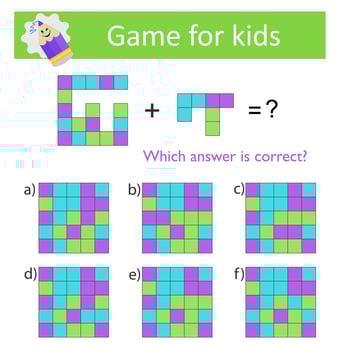 IQ training test. Attention tasks for children. Printable worksheet vector
