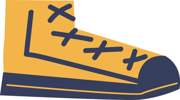 Yellow High-Top Sneaker - Flat Illustration png