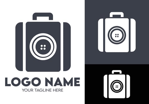 Modern Minimalist Black Logo Design for Travel and Tour Agency Businesses, Professional Creative Logo Design for Travel related Brands, Bag Logo vector