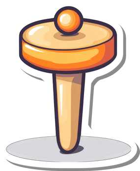 A Cartoon Illustration Of A Unique Orange Pin png