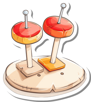 Cartoon illustration of a double lollipop spinner toy png