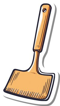 A Wooden Handled Flat Spatula Cooking Utensil png