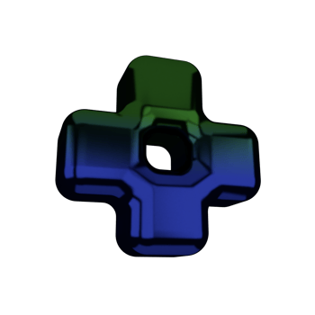 a cross shaped object with a green and blue color abstract png