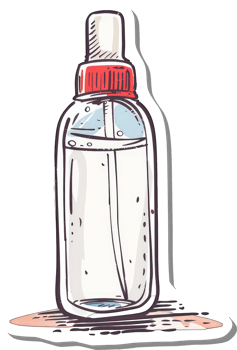 A hand drawn illustration of a spray bottle png