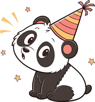 Panda celebration birthday vector