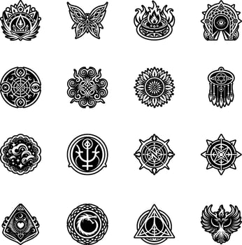 Angelic trumpet symbol icon in solid style vector