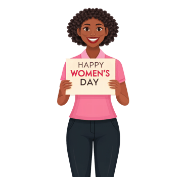 Celebrating Women's Day with a joyful smile png