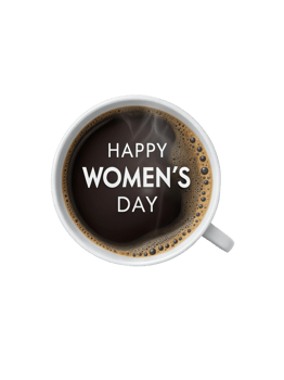 Celebrate Women's Day with a warm cup of coffee png