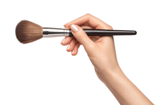 Holding a makeup brush for beauty application png