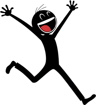 Whimsical stick figure design with playful action and humorous gesture. . png
