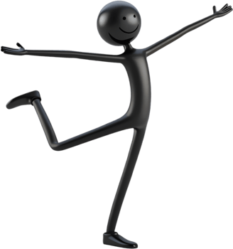 Creative and humorous stick figure in playful action with expressive gesture. . png