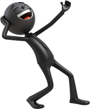 Playful stick figure in a funny pose with creative action design. . png
