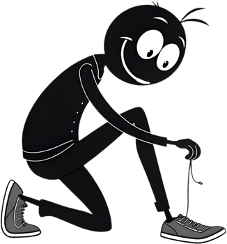 Quirky stick figure illustration with creative and humorous action pose. . png