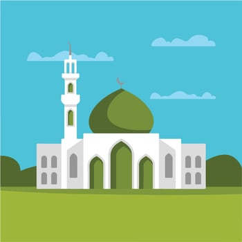 Islamic mosque flat design illustration vector