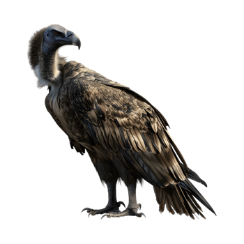 Vulture is standing on a transparent background png