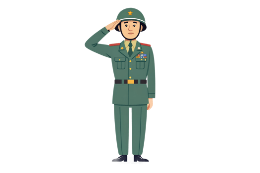 Military soldier saluting in full uniform png