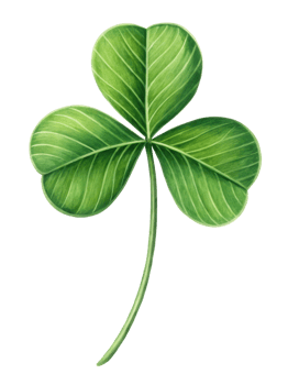 Green clover leaf in detailed illustration png