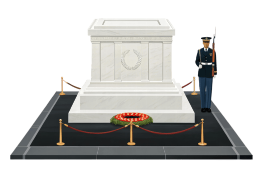 Guard watches over unknown soldier's tomb png