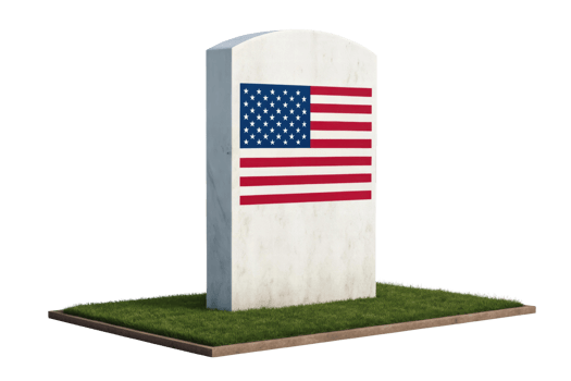 American flag monument in a tranquil park setting png