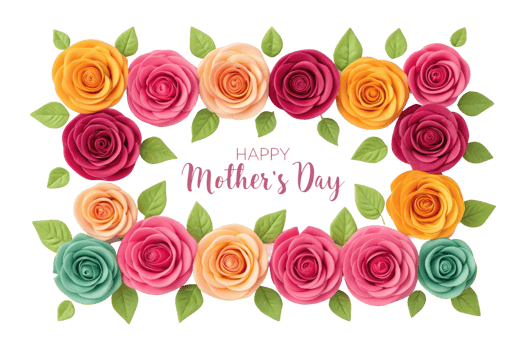 Colorful roses for celebrating Mother's Day png
