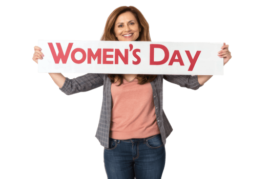 Celebrating women's day with a joyful spirit png