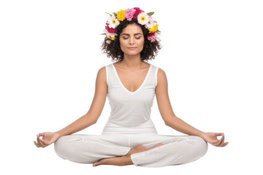 Mindful meditation practice in a serene setting png