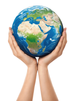 Hands holding a globe symbolizing global unity png