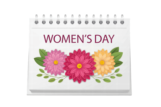 Celebrating Women's Day with floral decoration png