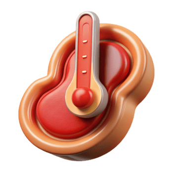 Render of a Thermometer on an Abstract Red and Orange Background png