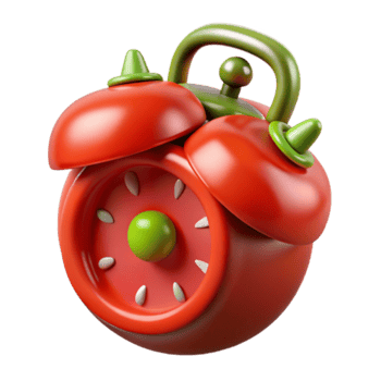Tomato Alarm Clock Render Illustration png