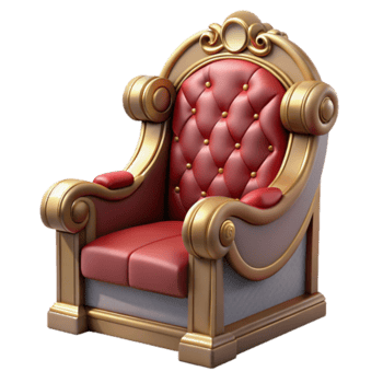 Regal Red and Gold Throne Chair Illustration png