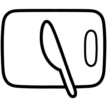 Knife and plate doodle png