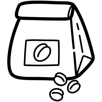 Coffee bag doodle png