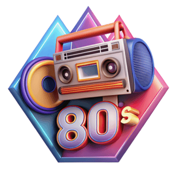 Retro 80s Boombox Illustration Music Cassette Tape Player Design png