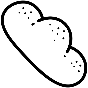Cute bread doodle png