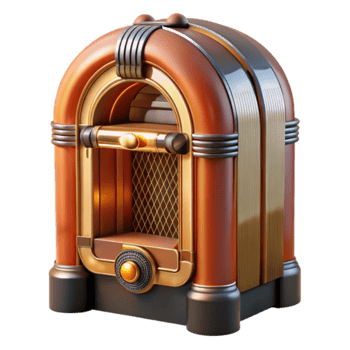 Vintage Jukebox Render Illustration Retro Music Player Design png