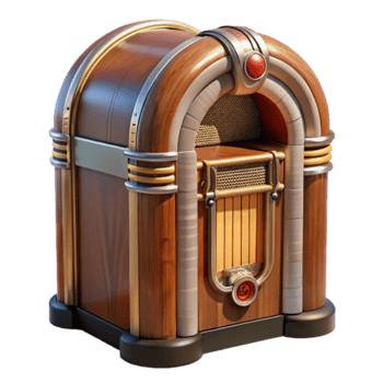 Vintage Wooden Jukebox Render Illustration png
