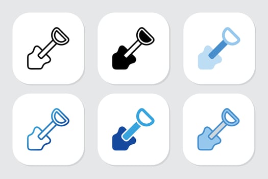 shovels icons with various design styles vector