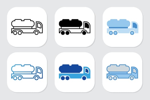 tanker icons with various design styles vector