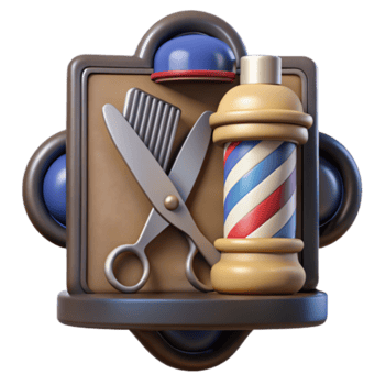 Render Barber Shop Icon Scissors Barbershop Pole png